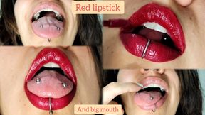 Red lipstick and a big mouth