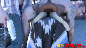 Nick Moretti struggles as fat prick & tugs an unknown Master grabs them