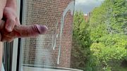 bouncing balls - cumming on the window - licking up cum