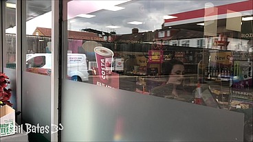 Public remote vibrator play and sex on balcony