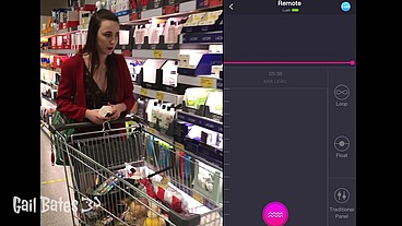 Public remote vibrator play and sex on balcony