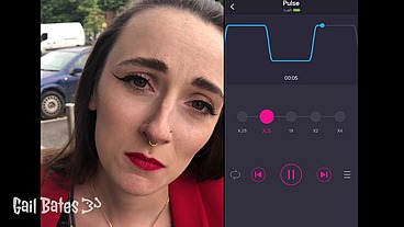 Public remote vibrator play and sex on balcony