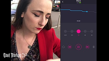 Public remote vibrator play and sex on balcony