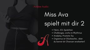 Miss Ava Spielt Mit Dir Teil 2 | Avalee Audio | German | JOI | Challenges | Anal Play | Erotikaudio für devote Männer