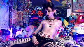 Quick Flash Teasing From A Frisky Goth Angel!