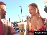 Blonde Pornstar Sunny Lane Picks Up & Fucks Asian Cock!