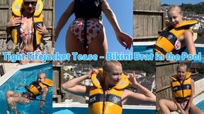 Tight Lifejacket Tease Bikini Brat in the Pool - AVI