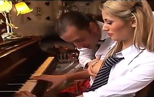 Piano lessons turn into a intense fuck