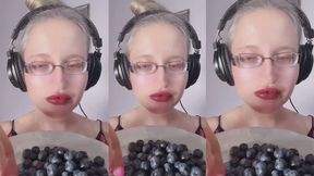 ASMR Blueberry Eating - ASMR, Eyeglasses, Giantess
