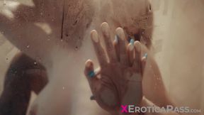 Busty redhead Nala Brooks deepthroats and takes a hard fucking