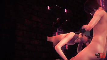 Yaoi Femboy Twink threesome through a wall - Japanese Asian Manga Anime Hentai Gay Porn 3D