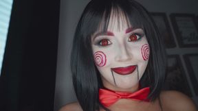 Agatha Vega Dressed as Saw the Riddler Plays with Christian Clay's Cock