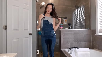 Sage Eldritch Wetting Blue Jean Overalls &amp_ Panties