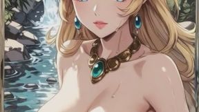 119. Princess Peach in a lake and waterfall (Ai animation)