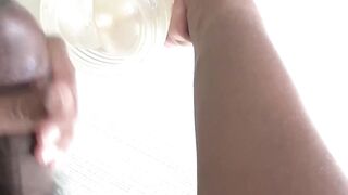 Black Guy's Solo Masturbation Session With Fleshlight - Ebony Hunk Jacking Off