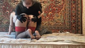 Guy make fisting girlfriend fingering and stretches her asshole