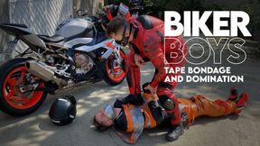 Biker Boys - Tonny all taped up by two biker dons! (720p) - Gay Bondage - Gay Domination - Biker Gear - Leather - Male Domination