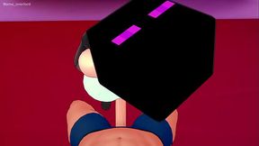 Novia se viste de Enderman para follar en el hotel del amor (hentai 3D minecraft)