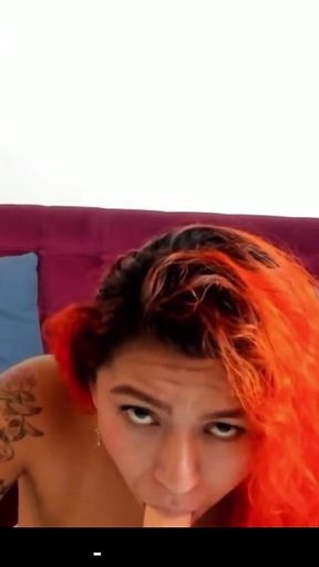 Colorful Hair Girl Does a Great Deep Throat P5