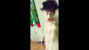 Cumshot Into Step Brother's Used Sock While He Is Showering Next