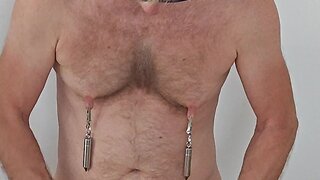 Caged slave chasity cage: anal plug and butt plugs around