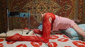 Sasha Earth sissy Crossdresser homemade amateur anal Fucking Machine