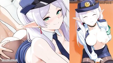Sousou no Frieren - Frieren cost play hot police blow job by toonfunpool