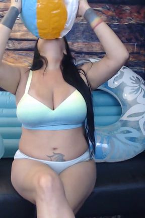 2 beach balls blow deflate blow