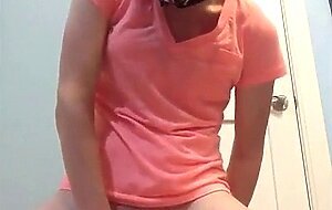 Femboy strips, does anal, and rubs herself to orgasm