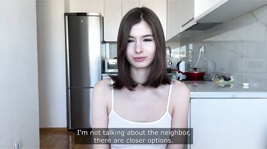 Neighbor wanted sex and the condom lost in her pussy