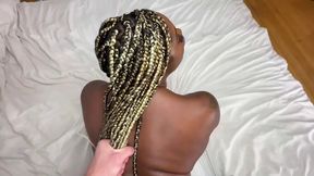 British babe with big tits gets intense facial in interracial POV scene
