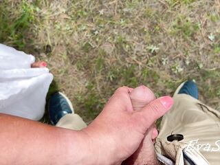I hold his weenie while this chab pees and play with a trickle of urine