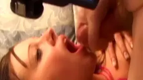Legal-age retro beauty jizzed by dirty old guy