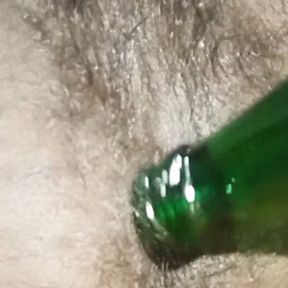 A glass bottle in my ass very hardly