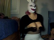 Bunny May Pt2! May shows you inside her bunny mask and her rubber body!