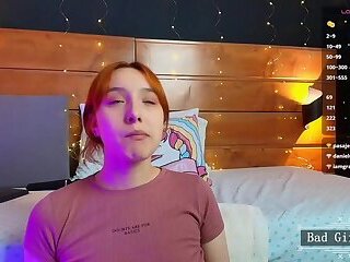 Pretty redhead teen with pretty big boobs