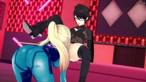 Bayonetta and Samus take turns eating pussy before tribbing - Super smash bros Hentai