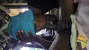 Afican teen slut gives me Sloppy BJ