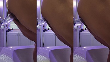 Suction Cup HUGE Clear Dildo in my Pussy