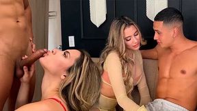 Jealous MILF Cuckolds BF With Teen Stepbro in Amateur Anal & Blowjob