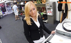 Sexy blonde milf pounded at the pawnshop