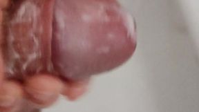 Morning handjob in the bath.