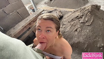 I sneaked into a construction site with my step daddy for a quickie