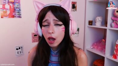 Gamer Girl Cosplay Ride Dildo While Sucking Cock And Face Fucked