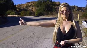 Blonde chick Blake Blossom is paying for a free ride with a tight pussy