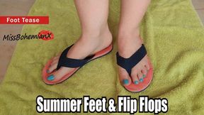 Summer Feet and Flip Flops - Foot Fetish - Toe Spreading - MissBohemianX - SD MP4