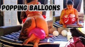 Popping balloons with my tail - jumping on me balloons