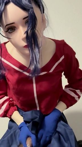 Kigurumi Mask Cosplay Masturbating and Estim   Clip 1