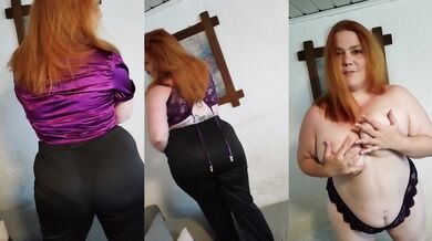 Horny BBW MILF NinieFunny Strips Naked Gushing For Cock