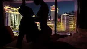 Amateur ebony couple have passionate sex in a Vegas hotel